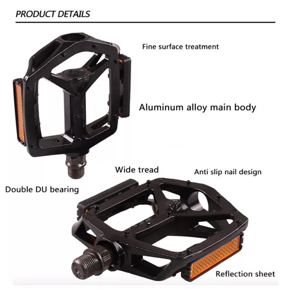 Pair Aluminium Alloy Mountain Bike Road Bicycle Pedals Anti Slip 2 DU Bearing - Image 3