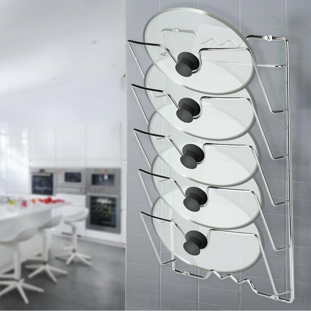 Pan Lid Holder Storage Rack Wall Mount Pot Cover Organizer Kitchen Accessories - Image 5