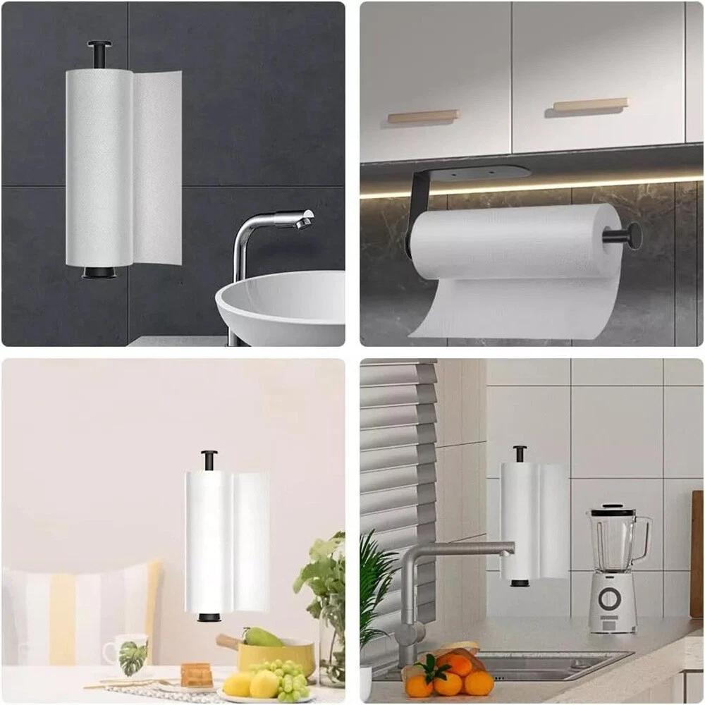 Paper Towel Holder Kitchen Bathroom Wall Mount Tissue Roll Hanger Self-Adhesive - Image 4