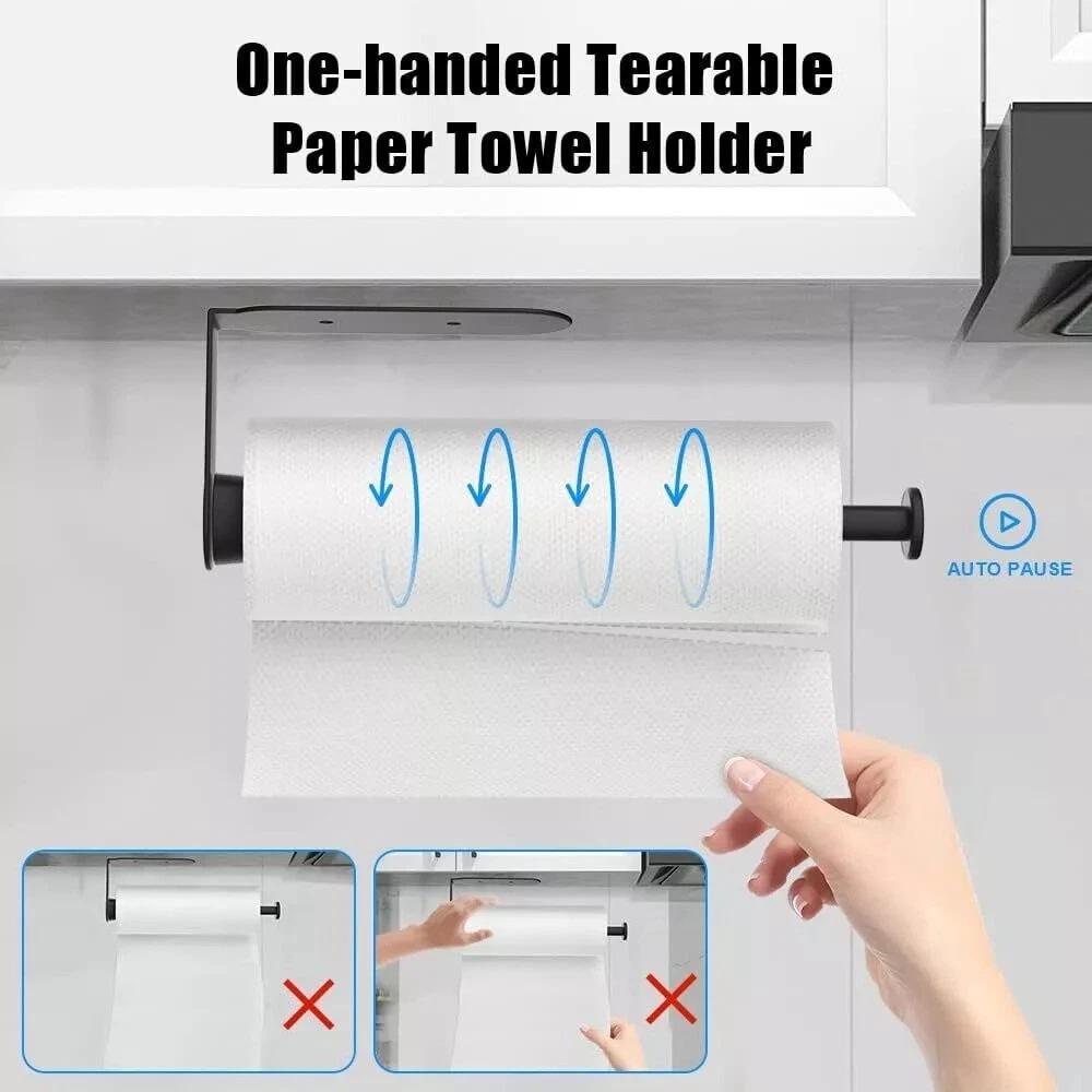 Paper Towel Holder Kitchen Bathroom Wall Mount Tissue Roll Hanger Self-Adhesive - Image 7