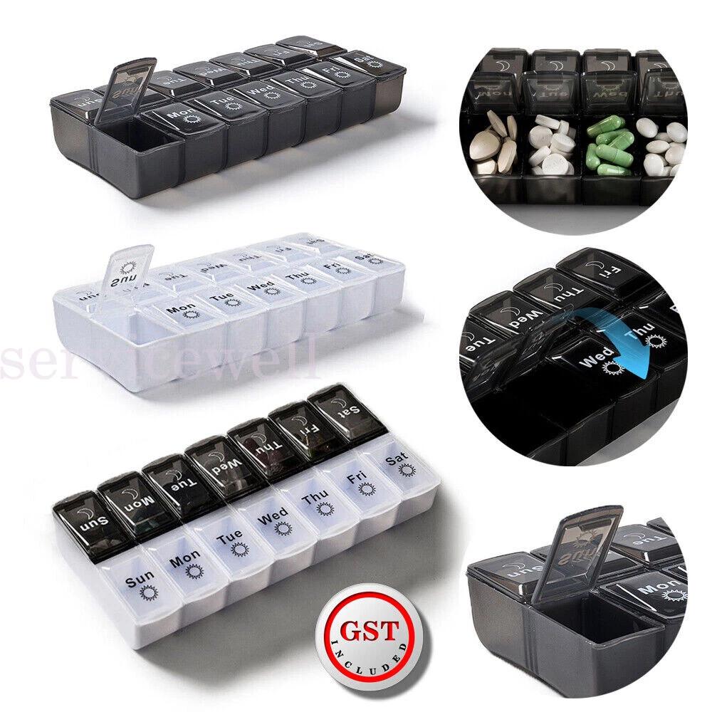 Pill Box Tablet Medicine Organizer Dispenser Week Storage Container 7 Day Case