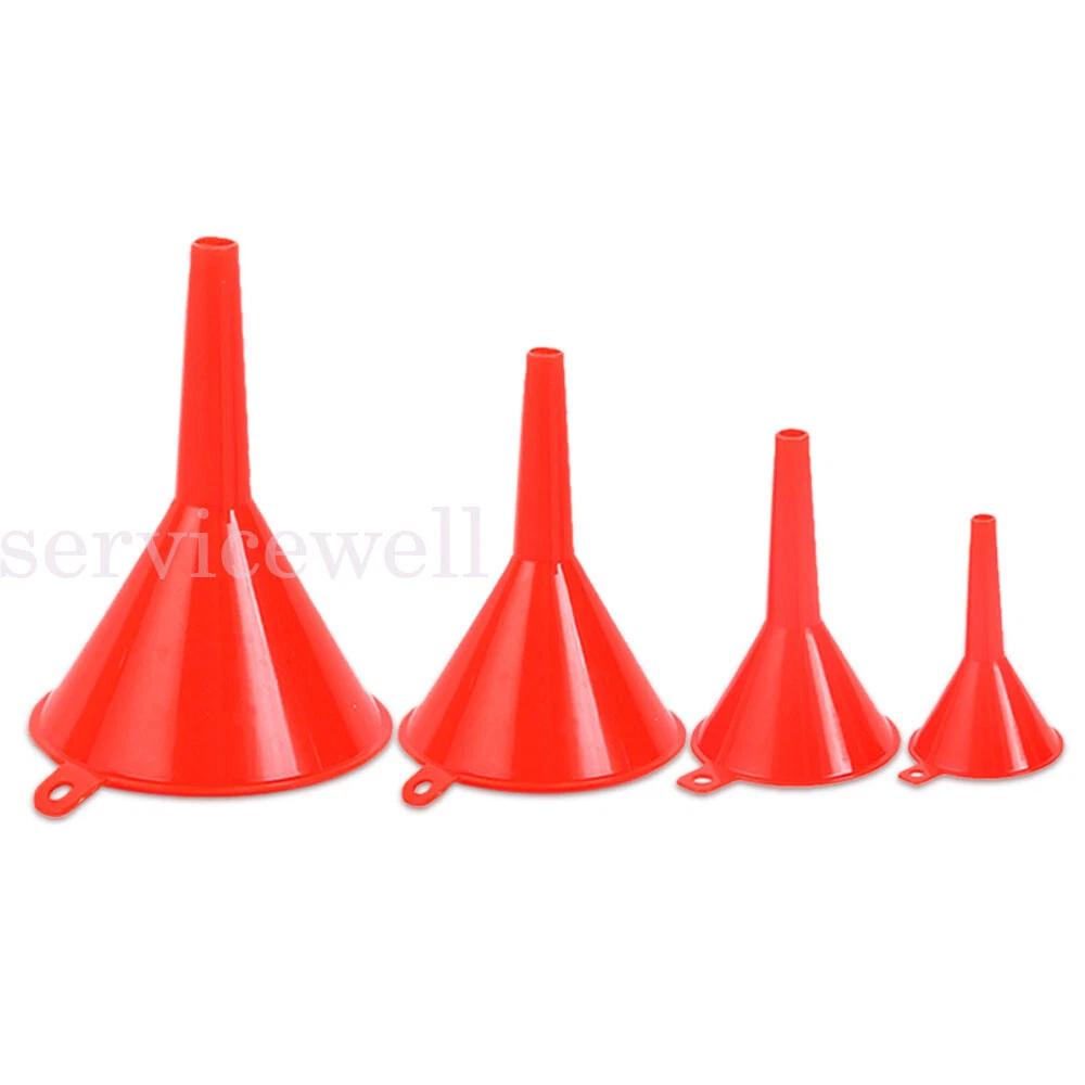 Plastic Funnel Kitchen 4Pcs Red Medium Liquid Funnel Set Variety Large Small AU - Image 6