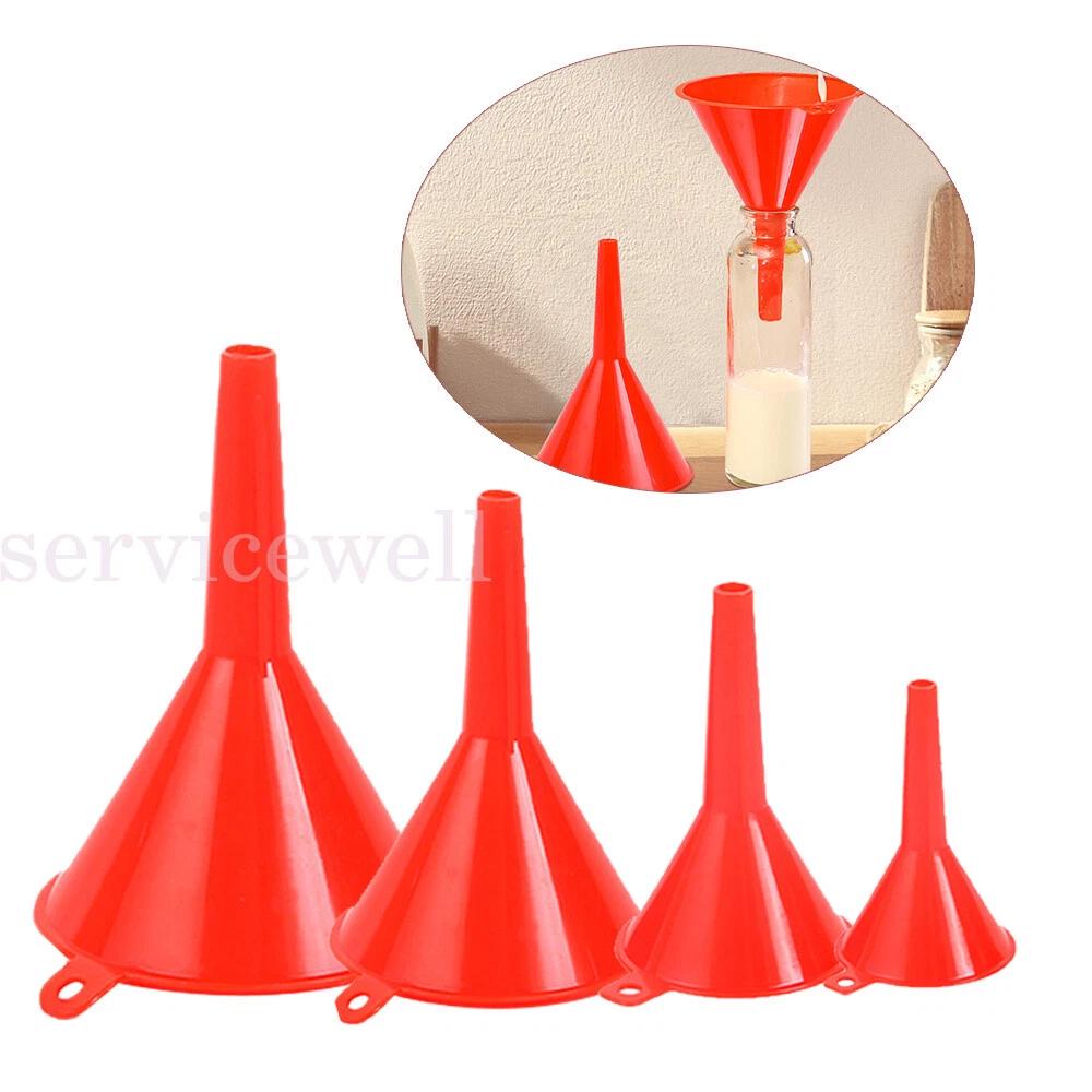 Plastic Funnel Kitchen 4Pcs Red Medium Liquid Funnel Set Variety Large Small AU - Image 3