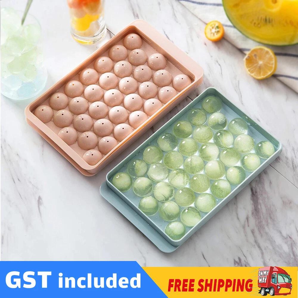 Plastic Mold Sphere Whiskey Round Mould Large Ice Cube Tray 33 Grids Ball Maker