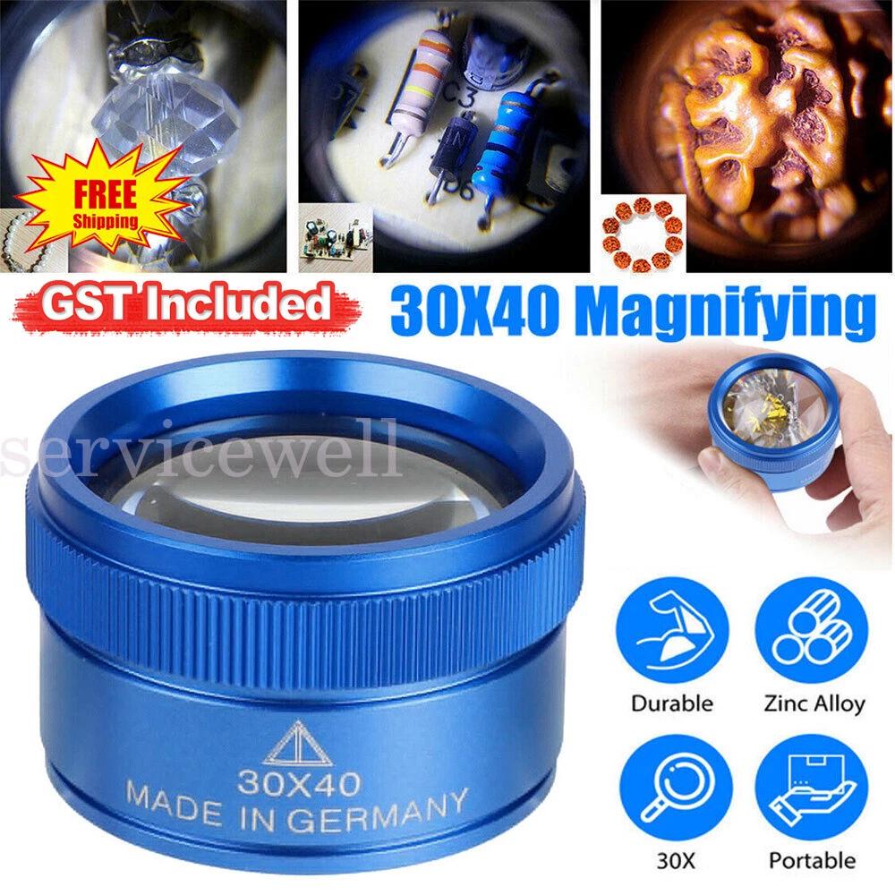 Pocket Jewellers Eye Loupe Magnifier Jewelry Coin Magnifying Glass Black 40X30