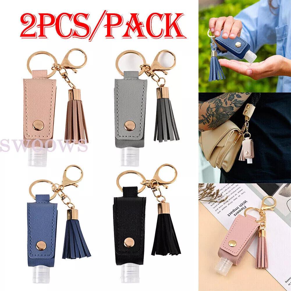 Portable Handed Sanitizer Holder Hook Keychain Bottle with Tassel Up to 2pieces
