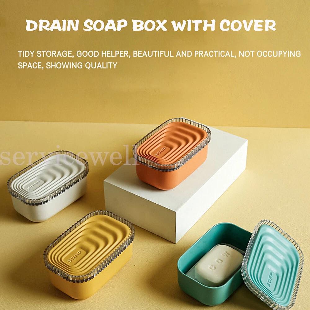 Portable Sealed Soap Container Box Travel Holder Case With Lid Drain Soap Dish - Image 3