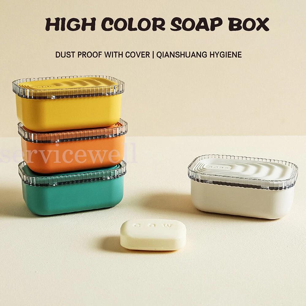 Portable Sealed Soap Container Box Travel Holder Case With Lid Drain Soap Dish - Image 2