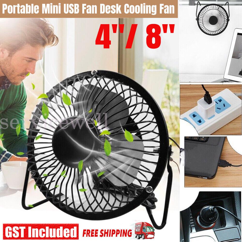 Portable mini USB Cooling Fan 360° Small Desktop Desk Quiet Computer 4/6/8 inch