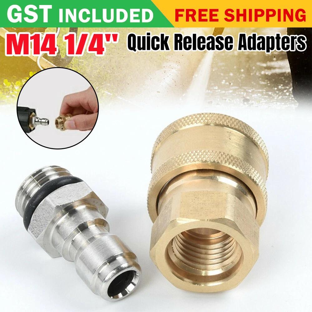 Pressure Washer Coupling Quick-Release Adapter 1/4 inch Male To M14 Male Fitting