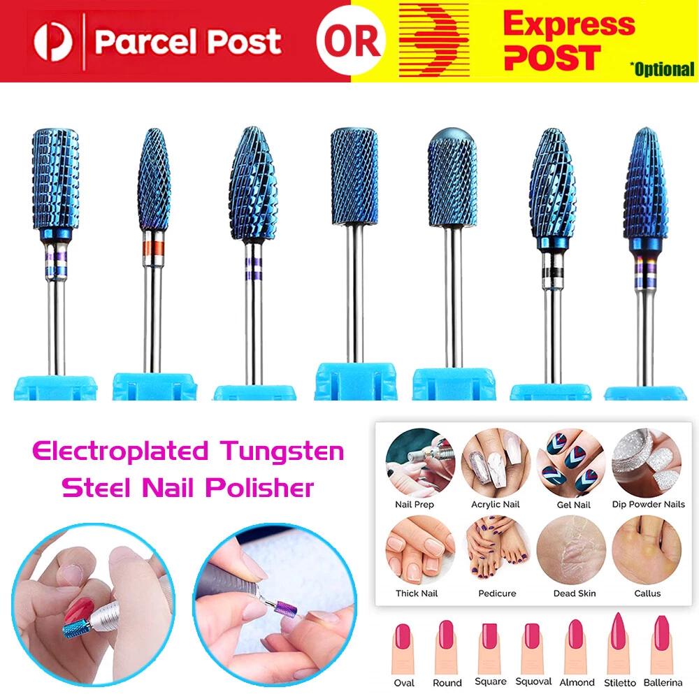 Pro Nail Art Grinding Drill Bits Tungsten Bullet Bit Electric Manicure Machine