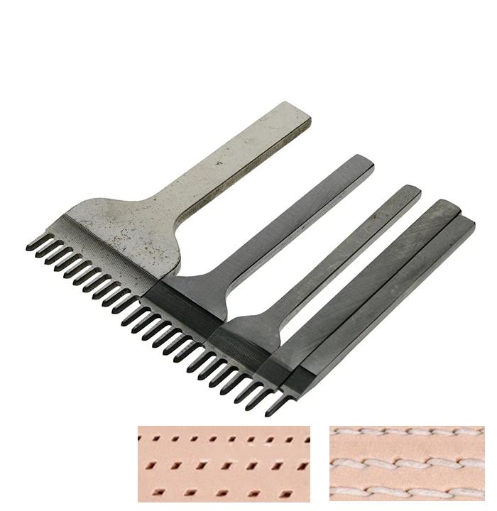 Prong Diamond Chisel Pre Stitching Leather Punch Hole Craft Working Tool Set 4mm