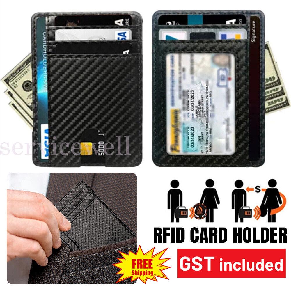 RFID Mens Blocking Purse Flip Leather Wallet Slim Credit Card Holder Money Clip