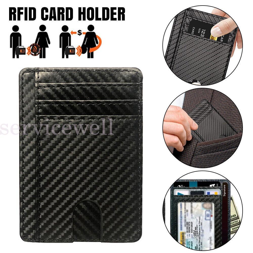 RFID Mens Blocking Purse Flip Leather Wallet Slim Credit Card Holder Money Clip - Image 2