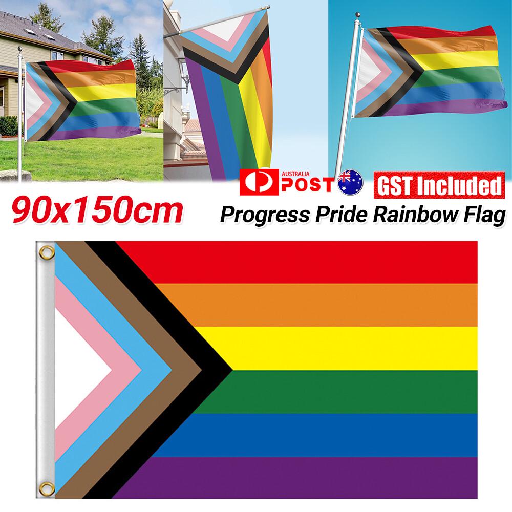 Rainbow Lesbian Gay Pride Banner Flag Outdoor Garden Polyester 3X5ft 90X150cm