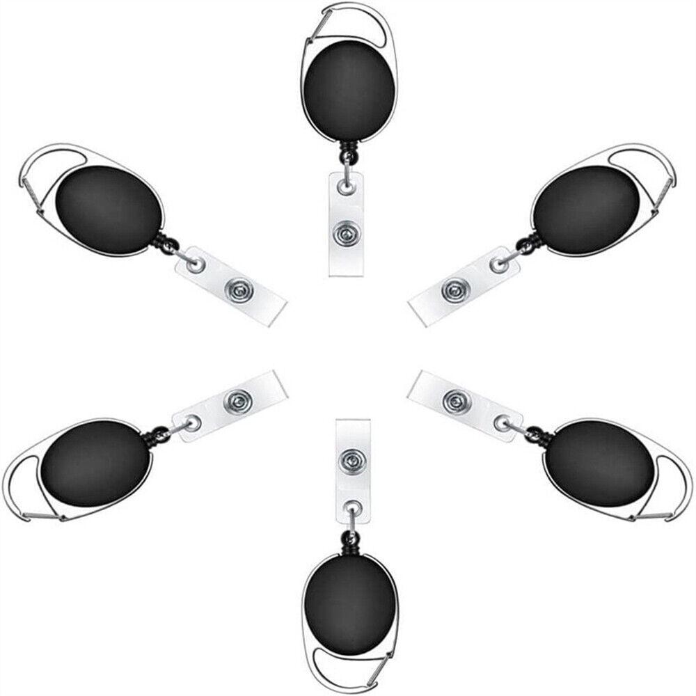 Retractable Key Chain Nurse ID Badge Card Holder Lanyard Key ring Carabiner Clip - Image 3