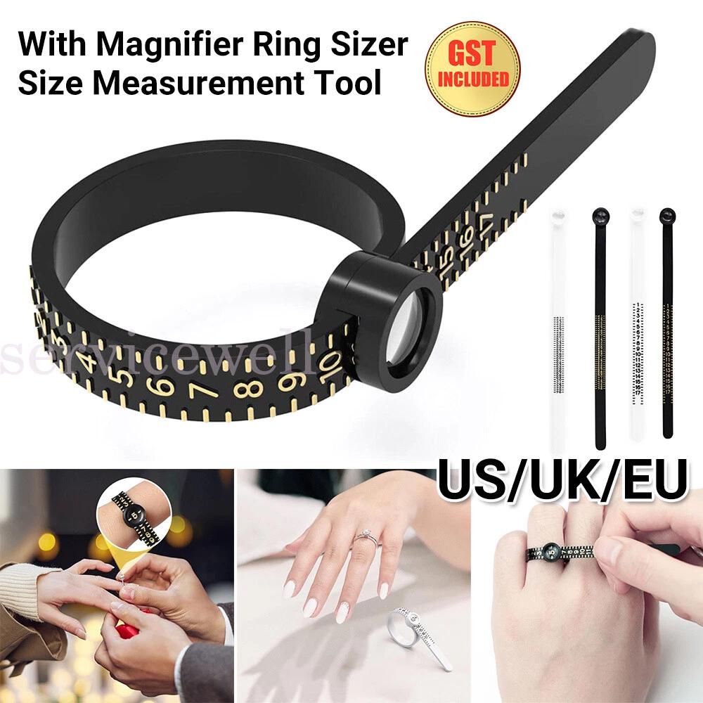 Reusable AU UK EU Ring Sizer Measure Tool Gauge Plastic Finger Sizing Finder