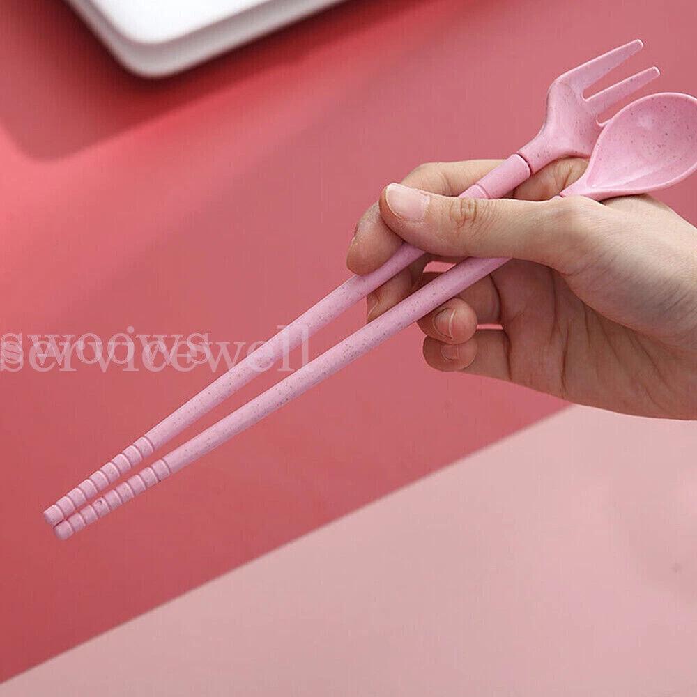 Reusable Portable Spoon Fork Travel Chopsticks Straw Box Tableware Cutlery Set - Image 6