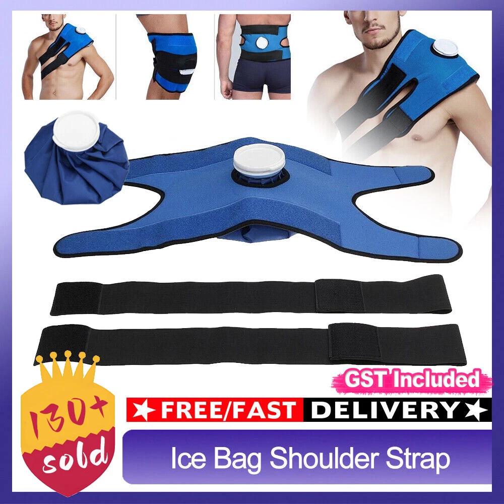 Reusable Therapy Ice Bag Pack Pain Relief Cold Broad Knee Shoulder + Strap Wrap