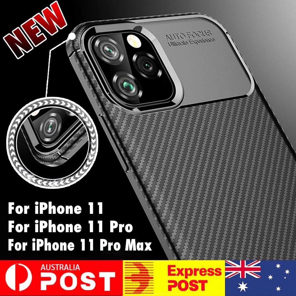 Rubber Case Carbon Fibre Protective For iPhone 13 12 11 Pro Max Ultra Thin Cover