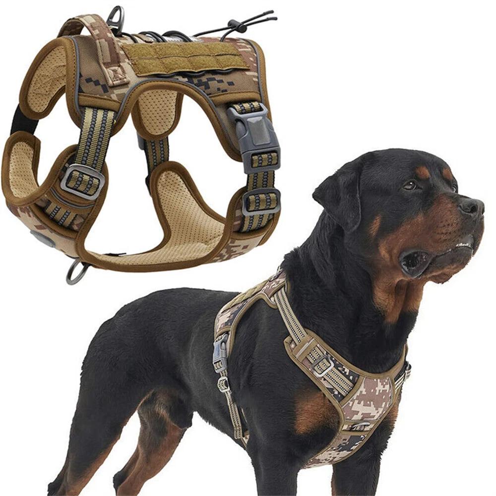 S-XL Tactical Dog Harness No Pull Adjustable Pet Military Working Training Vest - Image 5