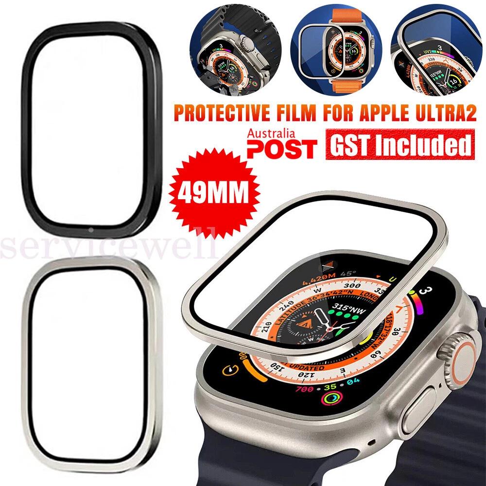 Screen Protector Case Metal Frame Bezel Tempered Glass For Apple Watch Ultra49mm