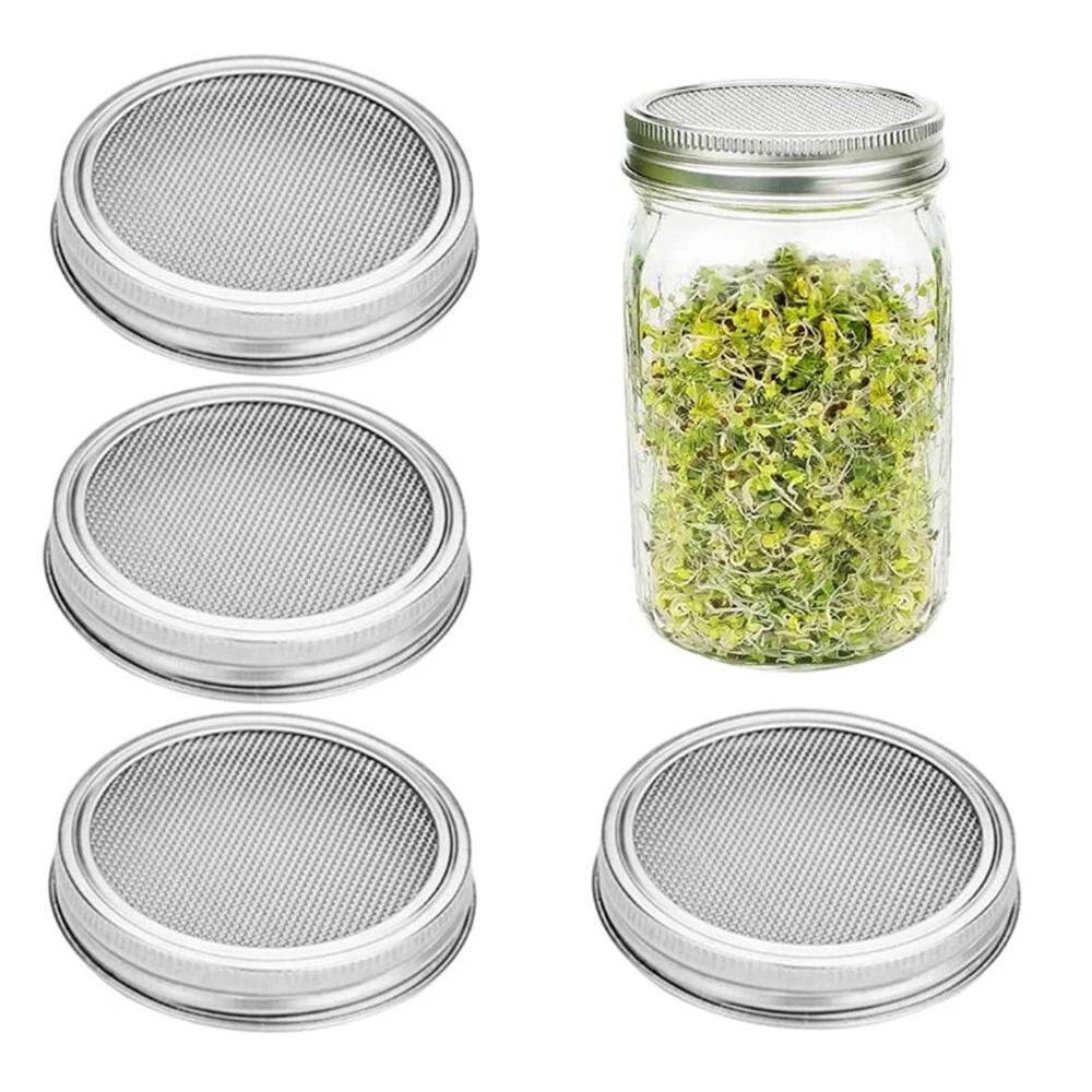 Seed Sprouting Lids Tools Strainer Screen Kits for Wide Mouth Mason Canning Jar - Image 6