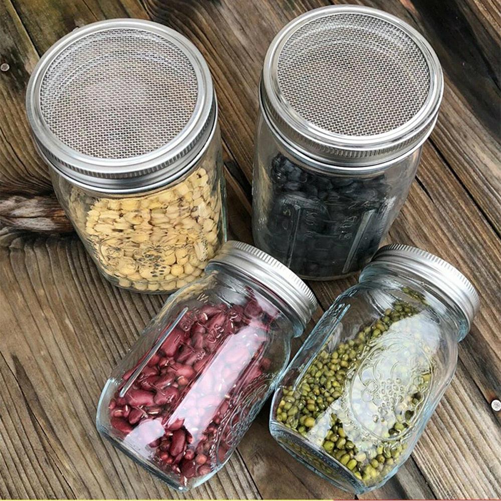Seed Sprouting Lids Tools Strainer Screen Kits for Wide Mouth Mason Canning Jar - Image 4