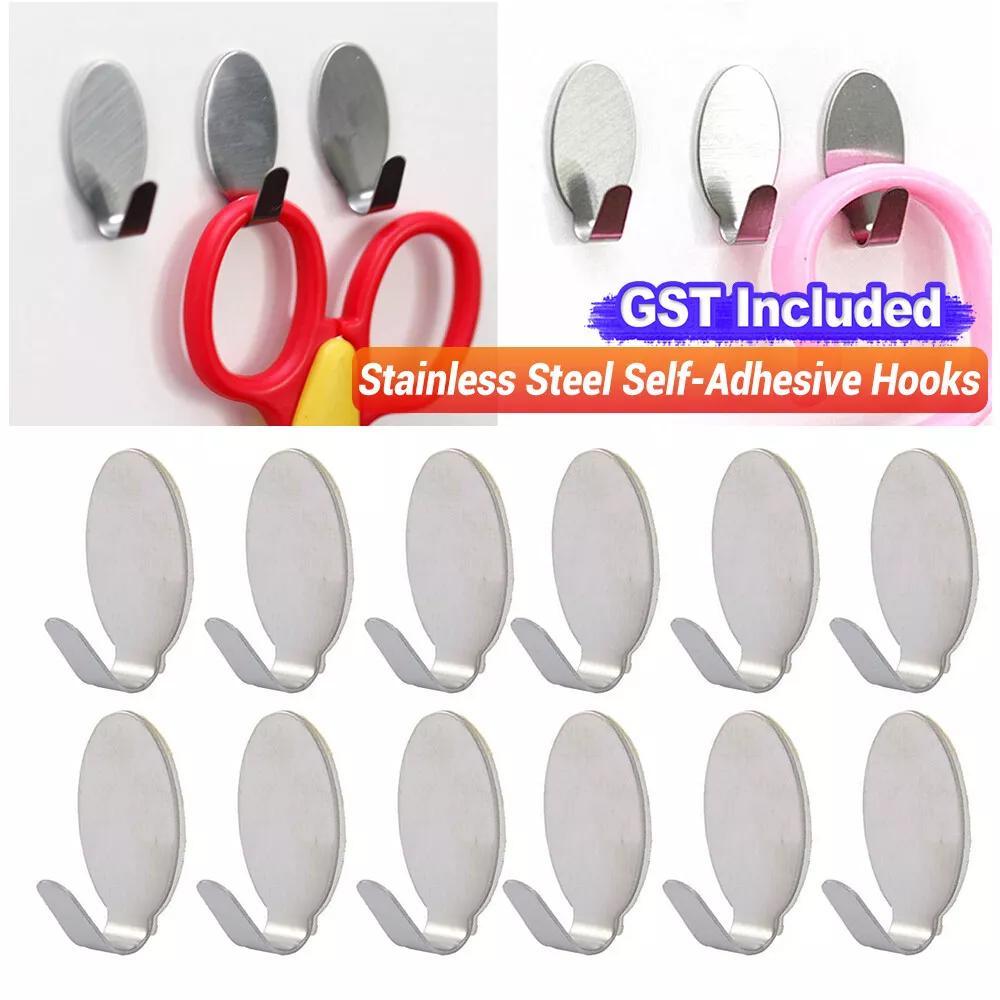 Self Adhesive Kitchen Wall Door Hook Key Holder Rack Towel Hanger Bathroom 6PCS