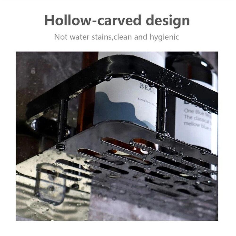 Self Adhesive Shower Shelf Bathroom Shower Caddy Rack Storage Organiser Luxury - Image 2