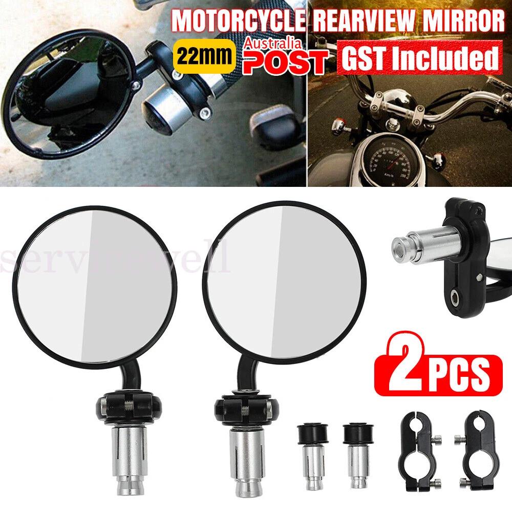 Set 2PCS Motorcycle 7/8  Handle Bar End Mirrors Motorbike Side Rear View