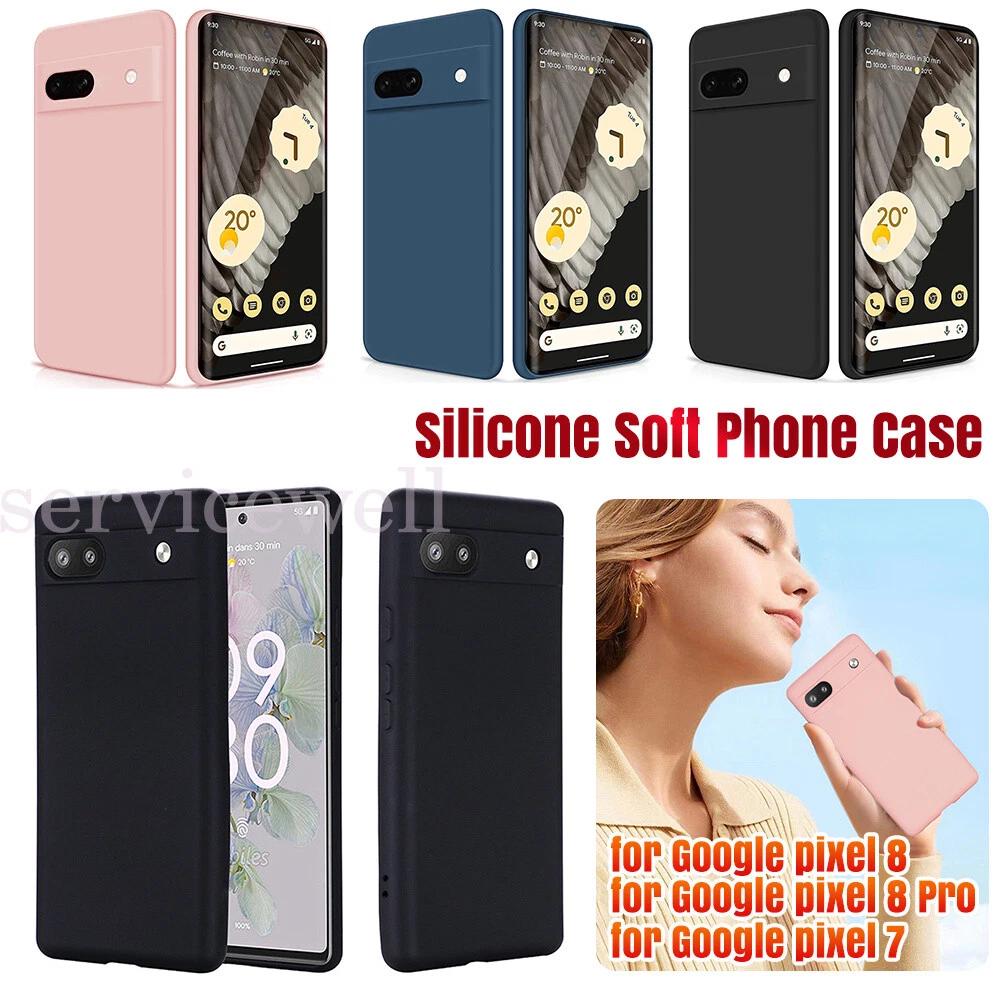 Shcokproof Back Shell Silicone Soft Case Cover For Google Pixel 7 8 Pro w/ Film