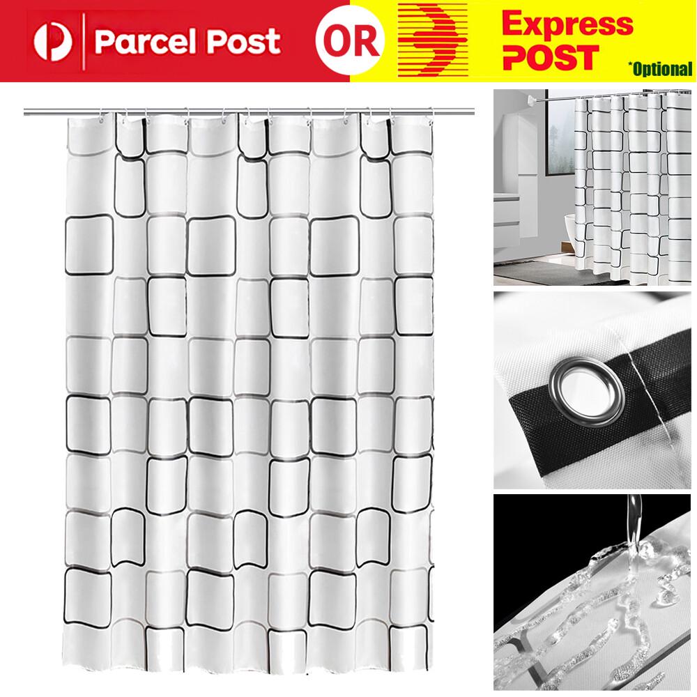 Shower Curtain Waterproof PEVA Mildew Proof Bathroom Privacy Curtains 240X200CM