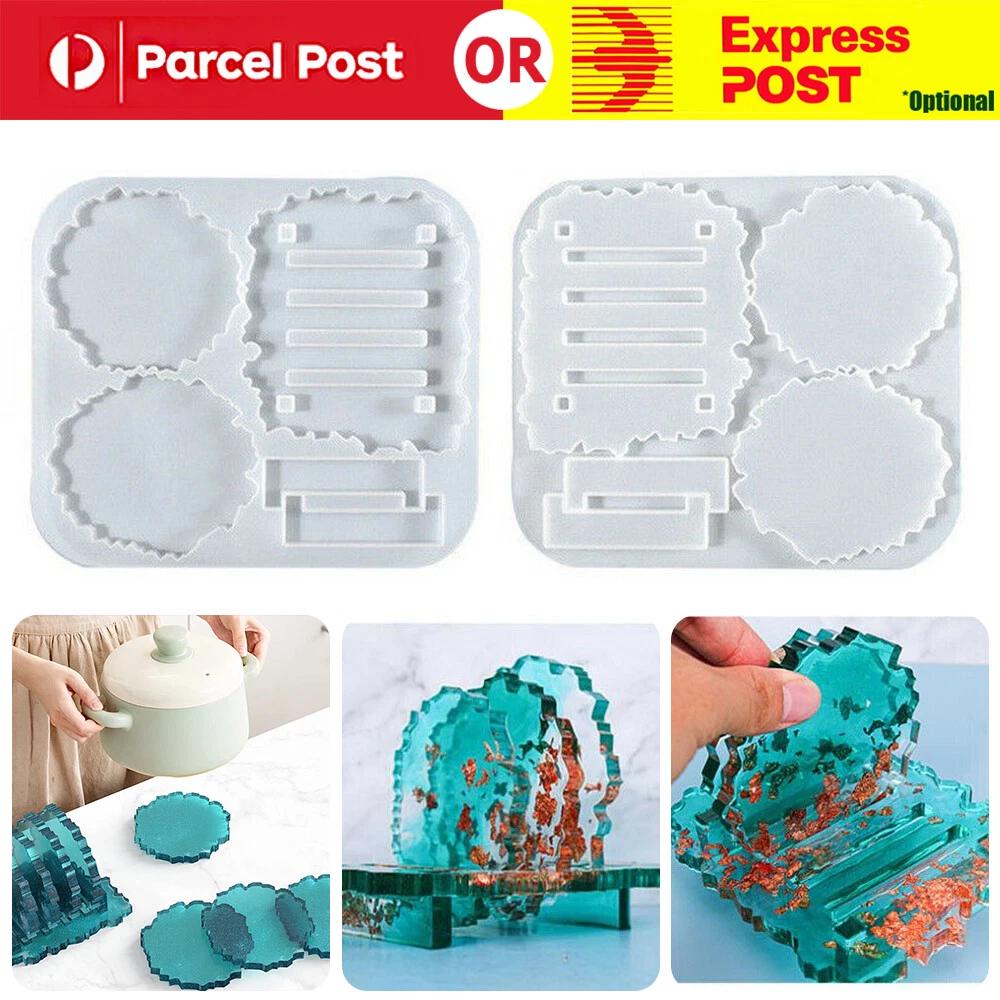 Silicone Coaster Mat Storage Holder Set DIY Resin Casting Mold Epoxy Mould Tools