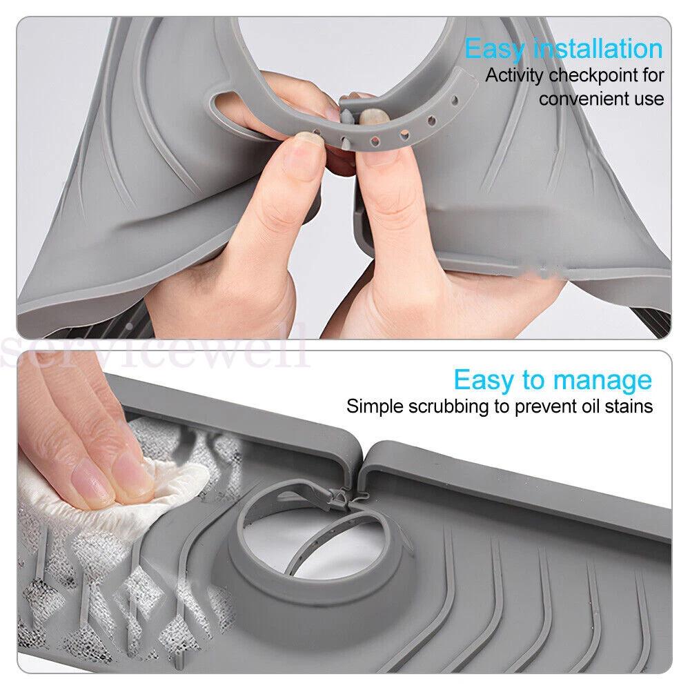 Silicone Faucet Mat For Kitchen Sink Splash Guard Bathroom Sink Draining Pad - Image 7