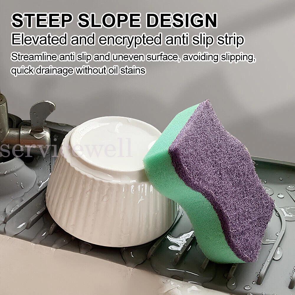 Silicone Faucet Mat For Kitchen Sink Splash Guard Bathroom Sink Draining Pad - Image 3