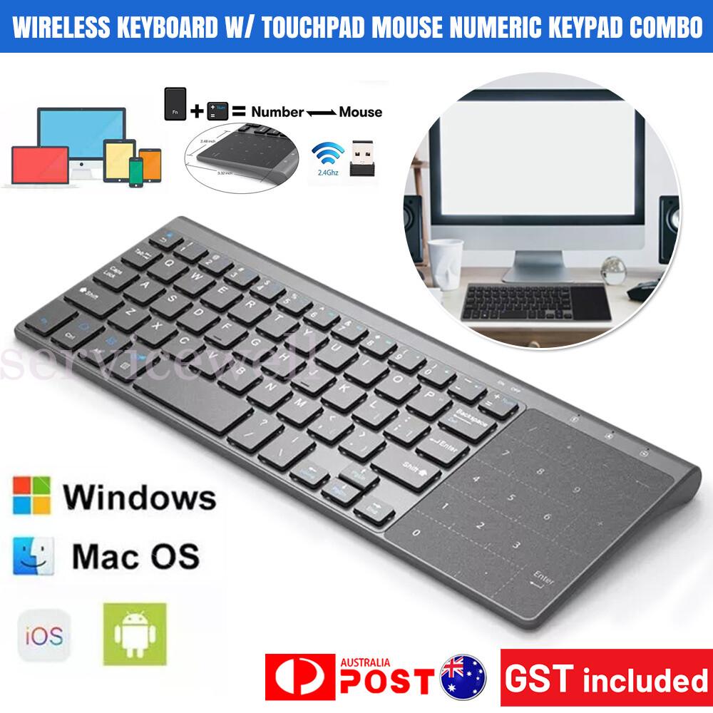 Slim 2.4G Wireless Keyboard w/ Touchpad Mouse Numeric Keypad Combo For PC TV Box