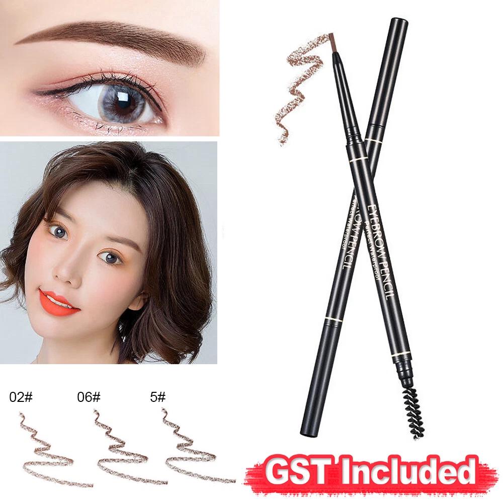 Slim Eyebrow Pencil Waterproof Eye Brow Eyeliner Pen With Brush Makeup Cosmetic