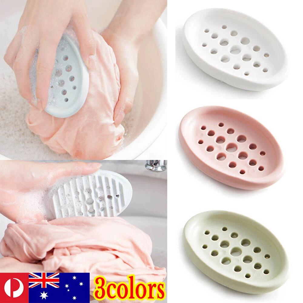 Soap Holder Home Dish Bathroom Shower Storage Plate Stand Dishes Container Tray