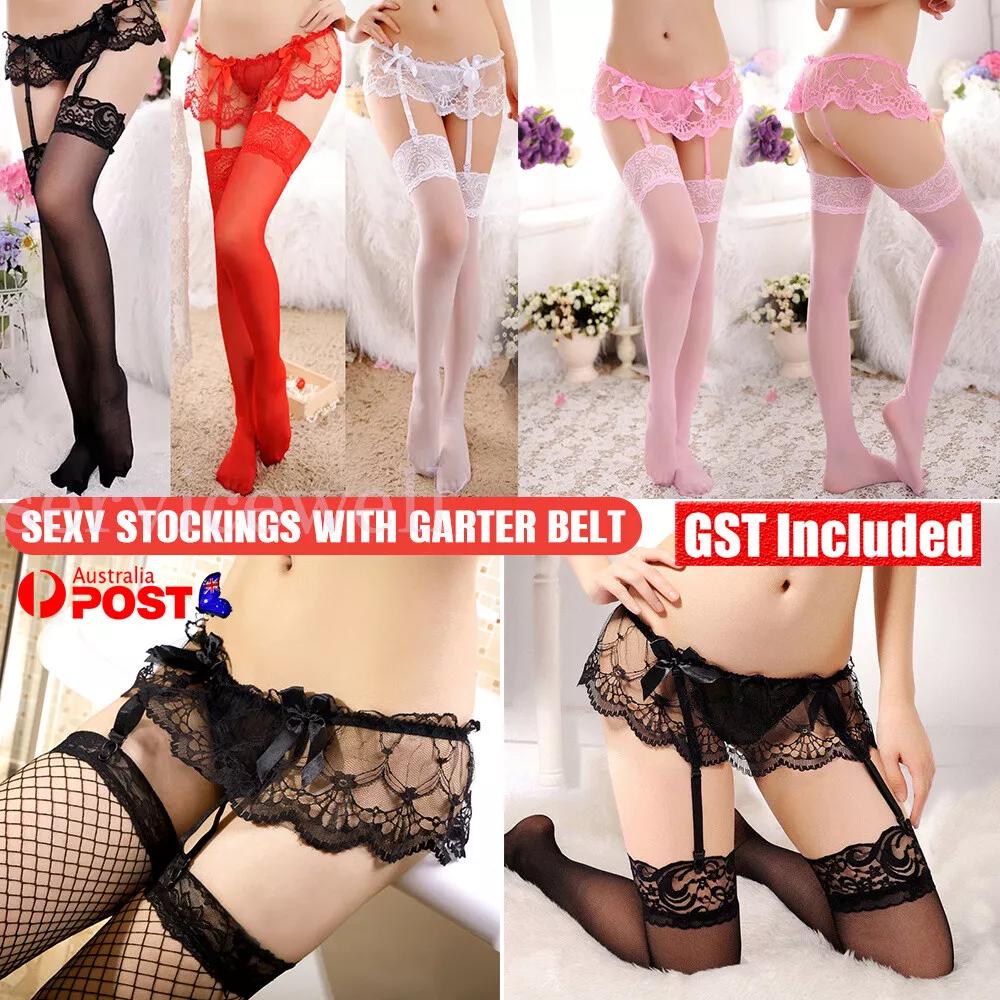 Socks Fishnet Stockings Pantyhose Thigh-High Sexy Women W/Garter Belt
