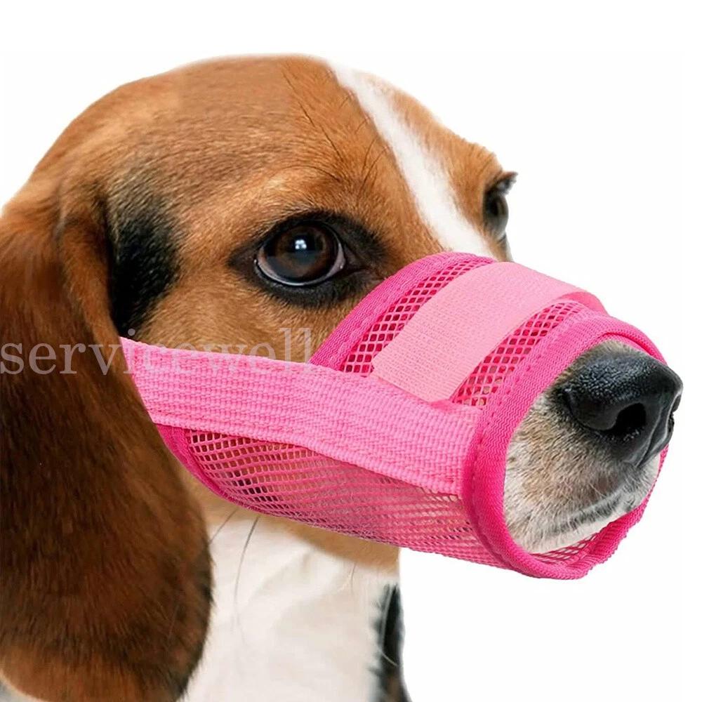 Soft Pet Dog Adjustable Stop Bark Bite Mesh Soft Mouth Muzzle Grooming Chewing - Image 7