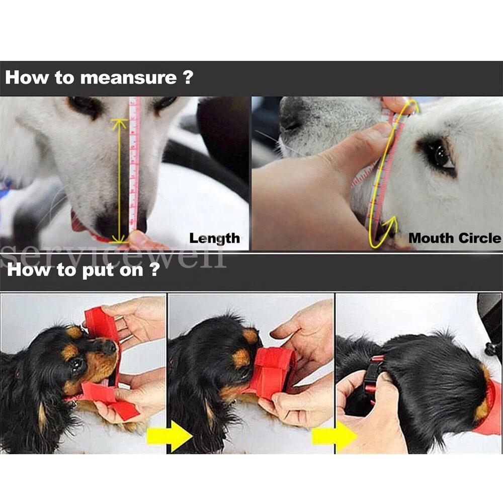 Soft Pet Dog Adjustable Stop Bark Bite Mesh Soft Mouth Muzzle Grooming Chewing - Image 4