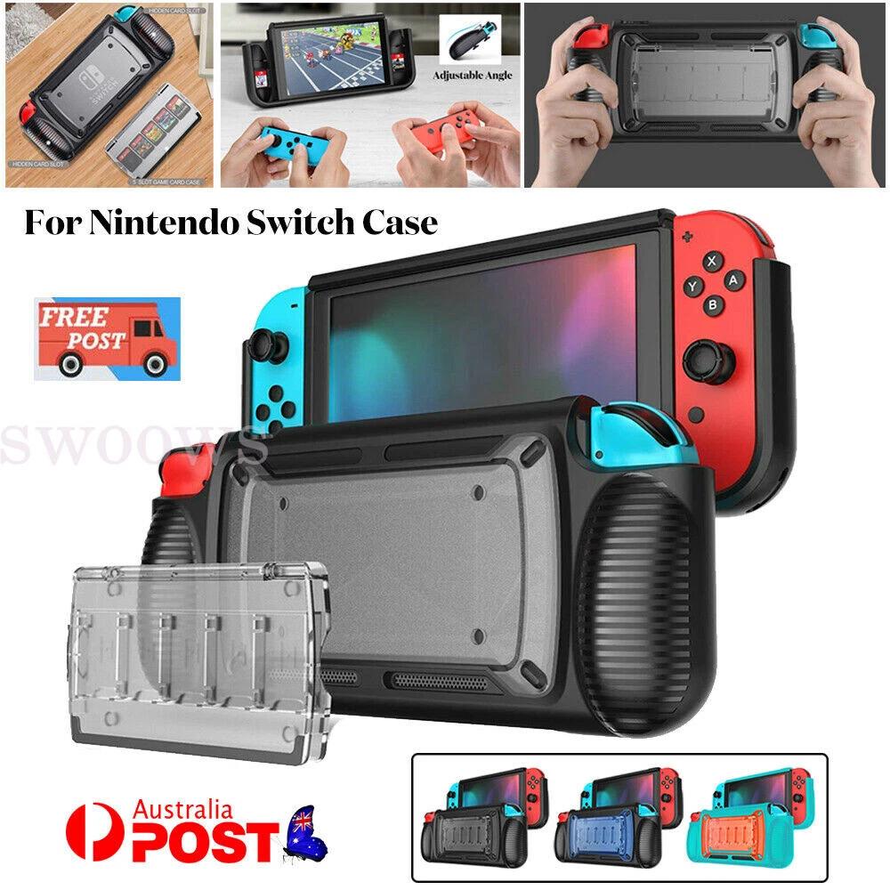 Soft TPU Case Shell For Nintendo Switch NS Console Handle Grip 5 Game Card Slot