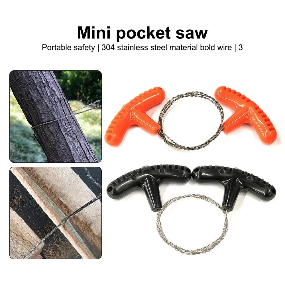 Spiral Winding Stainless Steel Wire Saw 3-strand Survival Rope Saw Wire Saw`