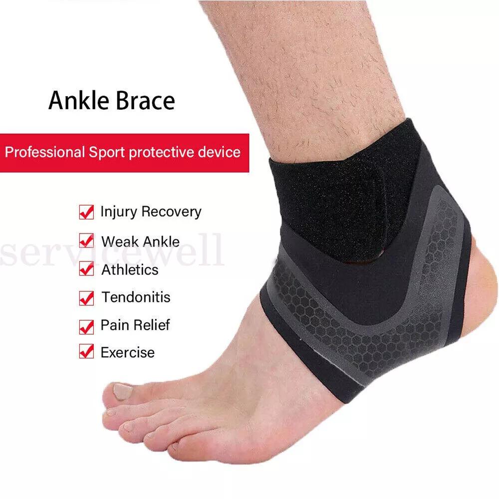Sports Ankle Support Adjustable Brace Stabilize Compression Protector Foot Wrap