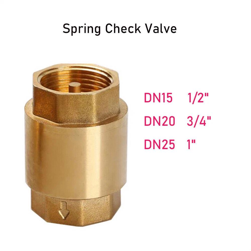 Spring Check Valve - 15/20/25mm - Brass -Non Return Valve One-Way Valve NEW - Image 4
