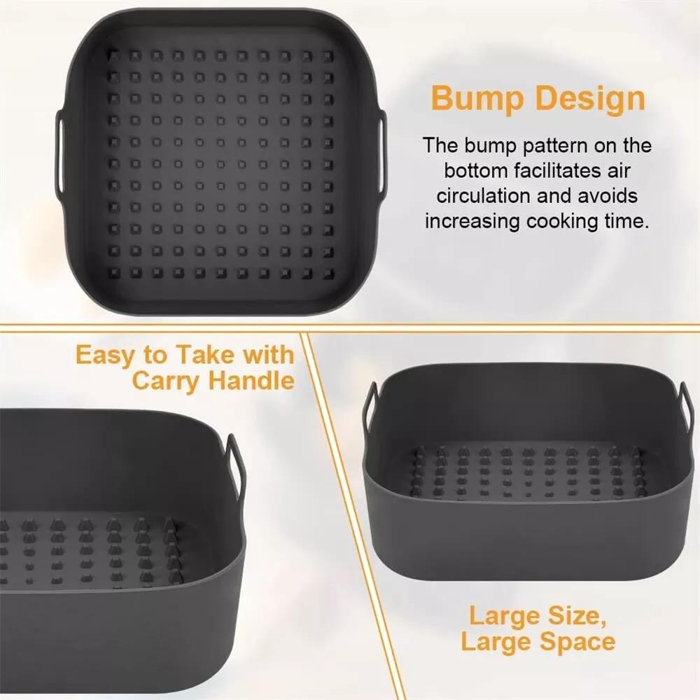 Square Air Fryer Mat Silicone Pot Baking Tray Liner Reusable Oven Accessories AU - Image 4