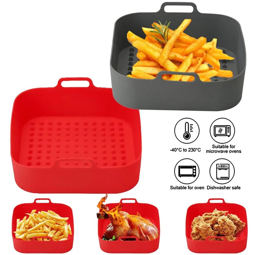Square Air Fryer Mat Silicone Pot Baking Tray Liner Reusable Oven Accessories AU - Image 2