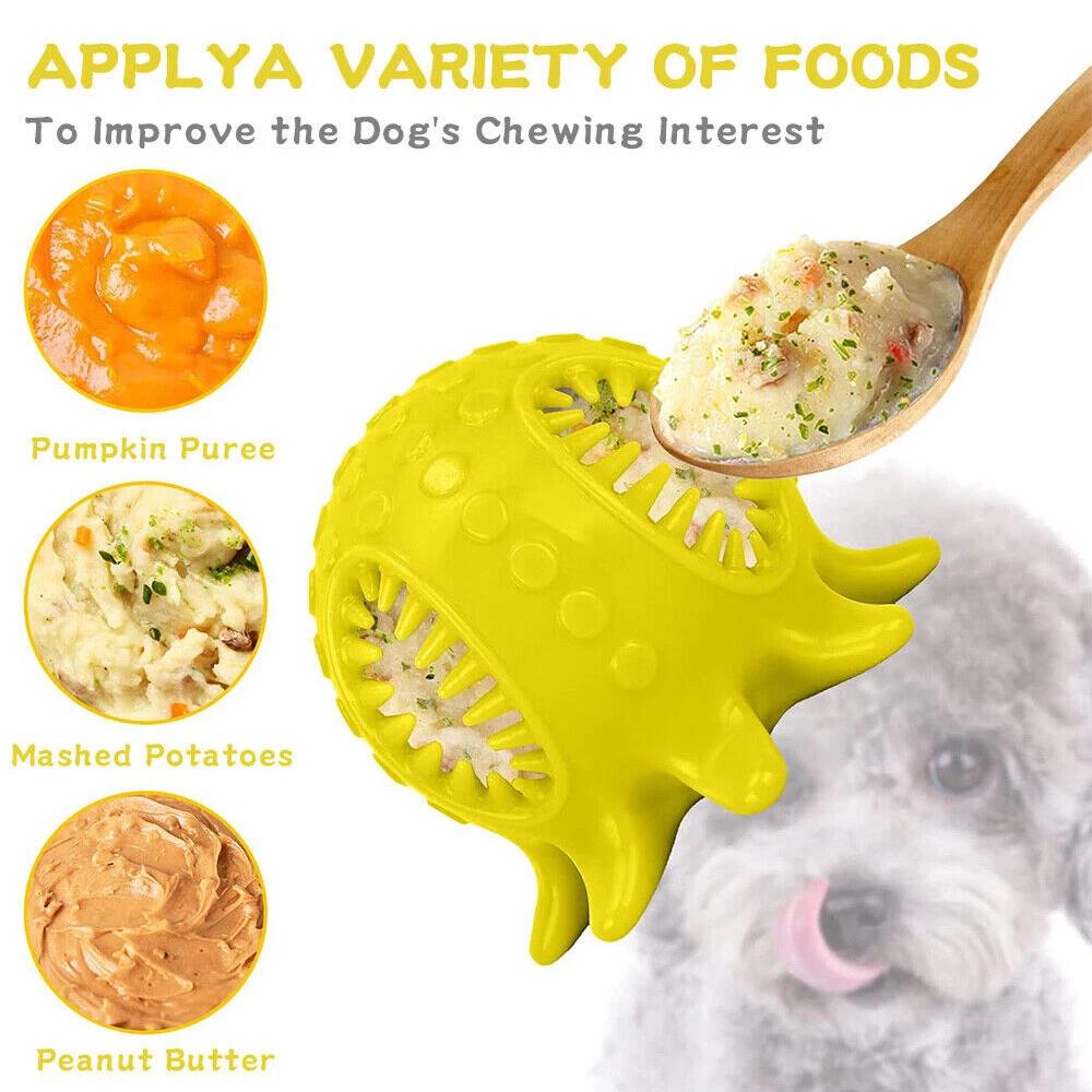 Squeaky Dog Tooth Cleaning Chew Ball Durable Rubber Tough Toys For Dogs AU New - Image 4