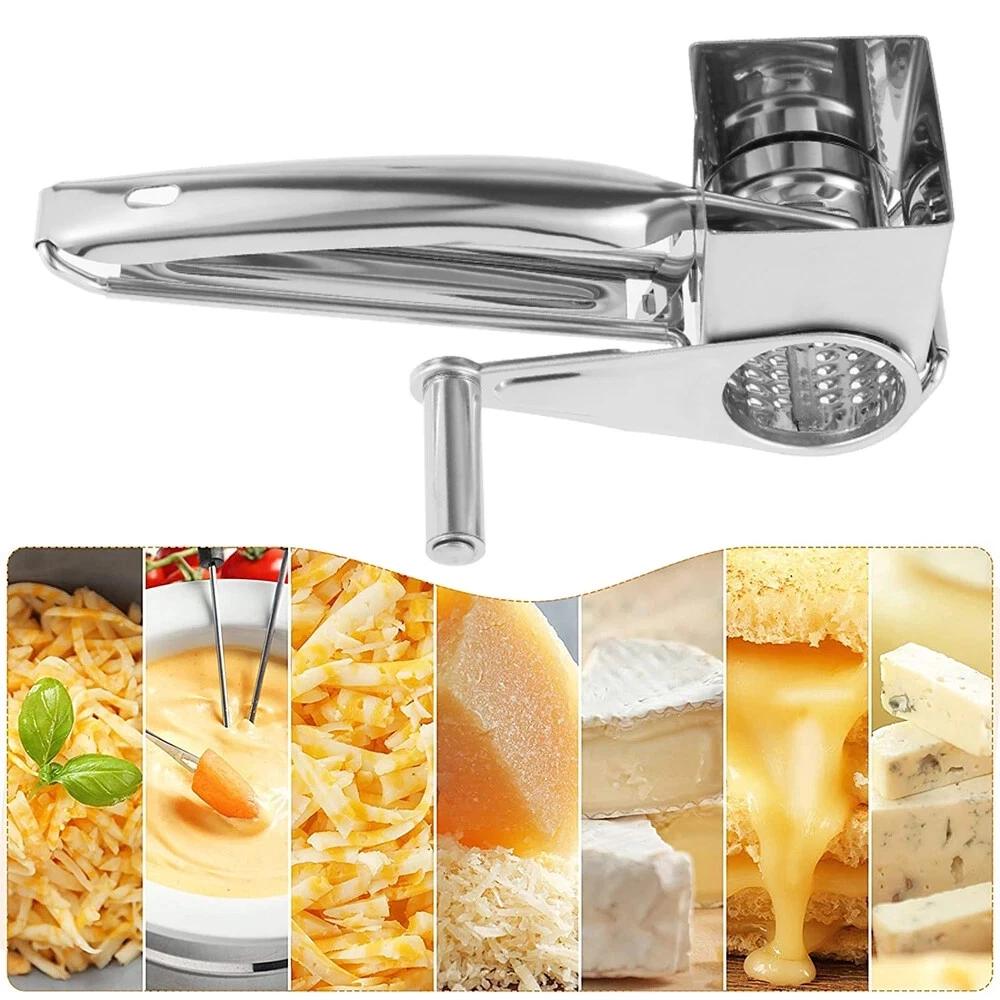Stainless Steel 4 Set Multifunction Rotary Cheese Grater Hand Held Cut Slicer - Image 6